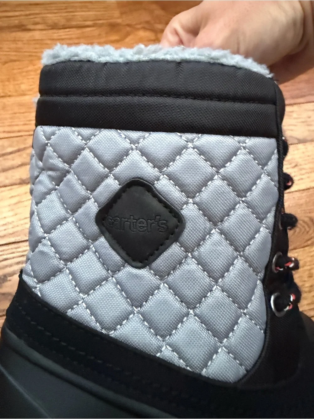 Carters Kids Gray and Black Winter Snow Boots